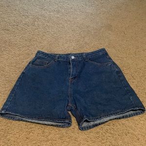 Blue denim shorts